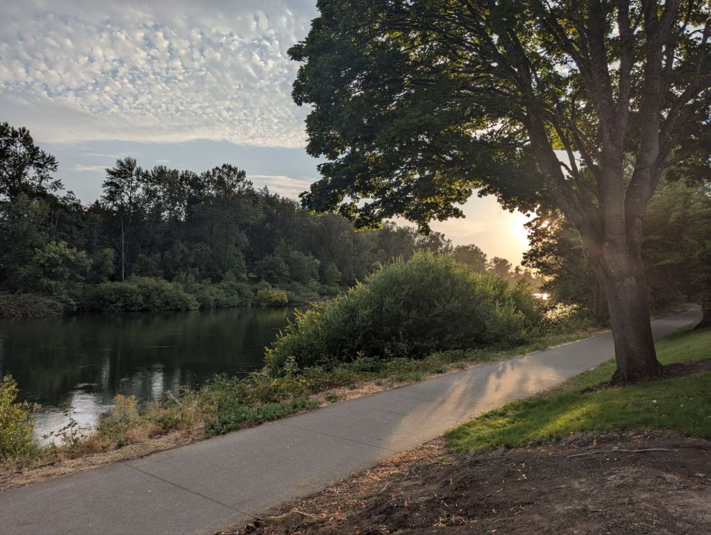Willamette river at sunset